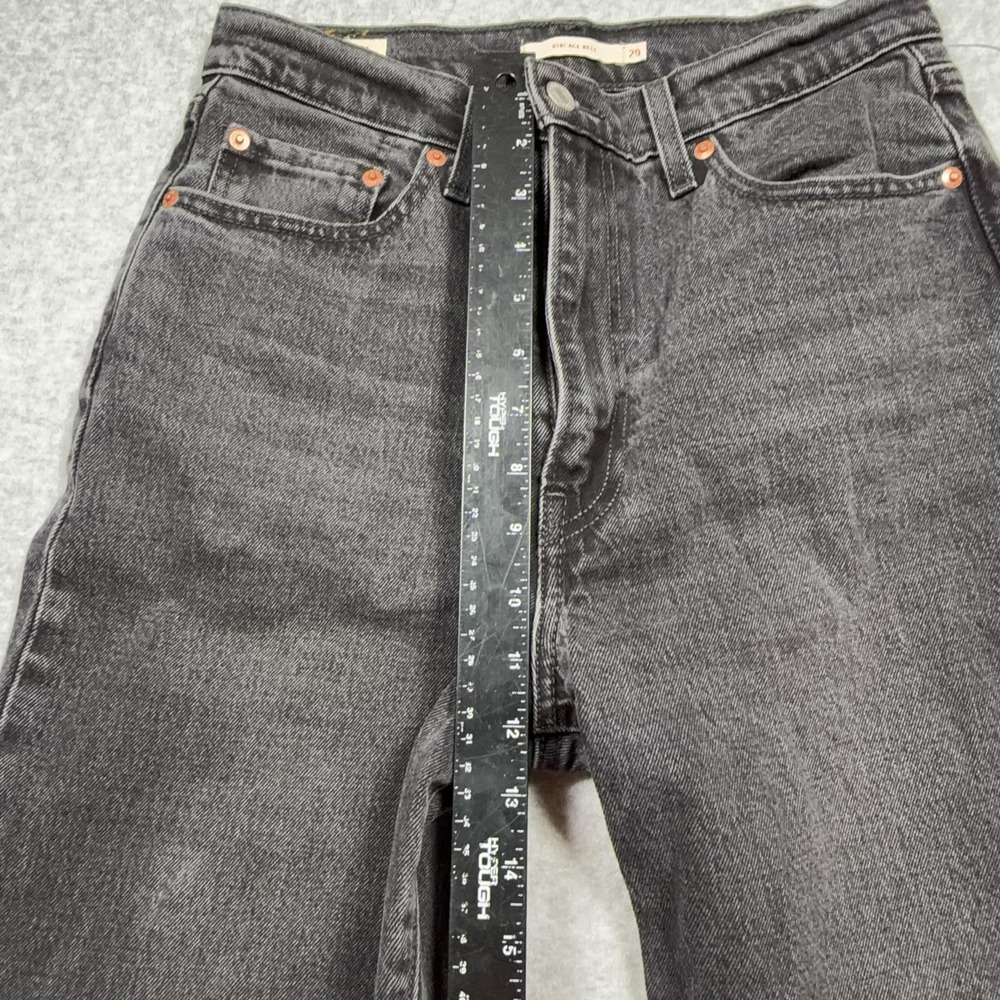 Levis Premium Ribcage Bell Jeans Womens 29 Charcoal Gray High Rise Flare Denim - Picture 6 of 9